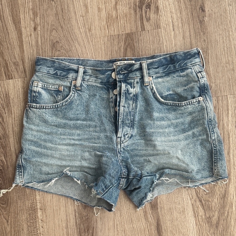 We The Free Distressed Blue Jean Shorts